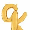 Funny Balloons Usa Gold Q Letter Script - 24 In Foil Balloons