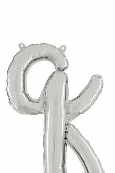 Funny Balloons Usa Silver Q Letter Script - 24 In Foil Balloons