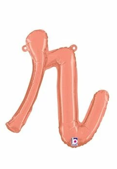 Funny Balloons Usa Rose Gold R Script Letter 07184