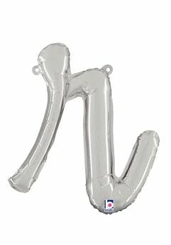 Funny Balloons Usa Silver R Letter Script - 14 In Foil Balloons