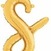 Funny Balloons Usa Foil Balloons Gold S Letter Script - 14 In