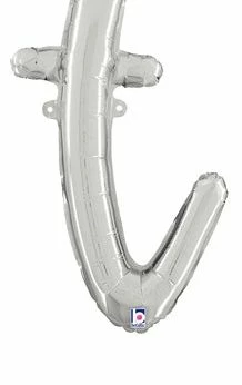 Funny Balloons Usa Silver T Letter Script - 24 In