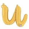Funny Balloons Usa Foil Balloons Gold U Letter Script - 14 In