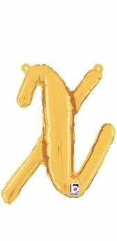 Funny Balloons Usa Foil Balloons Gold X Letter Script - 14 In