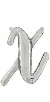 Funny Balloons Usa Silver X Letter Script - 14 In