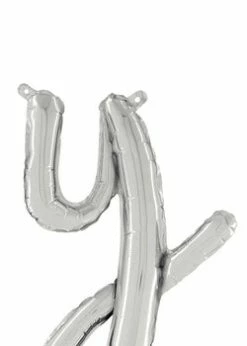 Funny Balloons Usa Silver Y Letter Script - 24 In
