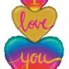 Funny Balloons Usa Foil Balloons I Love You Heart Trio 35919 - 30 In