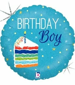 Funny Balloons Usa B'Day Cake Boy 362764 - 18 In Foil Balloons