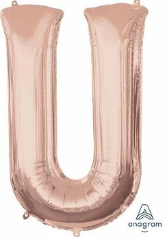 Funny Balloons Usa Rose Gold U Giant Letter 3658401 - 34 In Foil Balloons