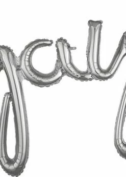 Funny Balloons Usa Script Phrase Yay! Silver 3669301 Foil Balloons