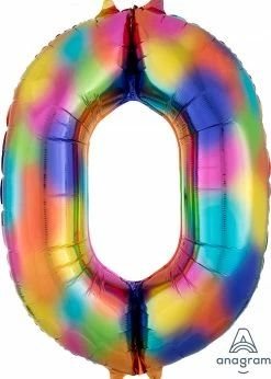 Funny Balloons Usa Foil Balloons 0 Rainbow Splash 3853001 - 34 In