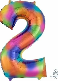 Funny Balloons Usa 2 Rainbow Splash 3853201 - 34 In Foil Balloons