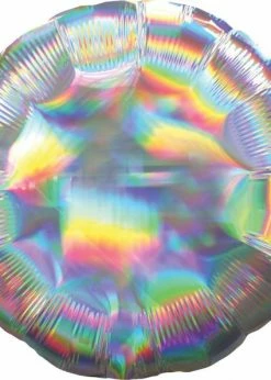Funny Balloons Usa Iridescent Silver Round 39258