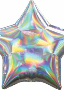 Funny Balloons Usa Iridescent Silver Star 3927001 Foil Balloons