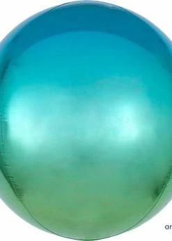 Funny Balloons Usa Ombre Blue & Green Orbz 3984901 Foil Balloons