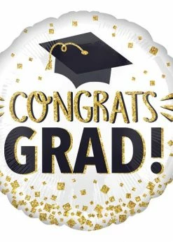 Funny Balloons Usa Congrats Grad Gold Glitter 4421301