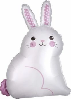 FunnyBalloonsusa Foil Balloons White Satin Bunny 4052901