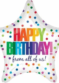 Funny Balloons Usa Happy Birthday From All Of Us Dots 4131301 Foil Balloons