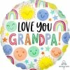 Funny Balloons Usa FOIL BALLOONS Love You Grandpa Smiles 4198601