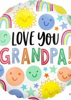 Funny Balloons Usa FOIL BALLOONS Love You Grandpa Smiles 4198601