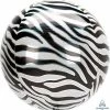 Funny Balloons Usa Zebra Animal Print Orbz 4210701 Foil Balloons