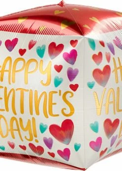 Funny Balloonsusa Foil Balloons HVD Painted Hearts Cubez 4230901