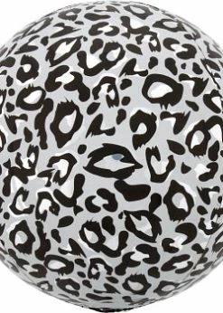 Funny Balloons Usa Snow Leopard Animal Print Orbz 4241301 Foil Balloons