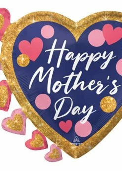 Funny Balloons Usa Happy Mother's Day Navy, Pink And Glitter 4273901