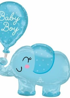 Funny Balloons Usa Baby Boy Elephant And Balloon 4312301 Foil Balloons
