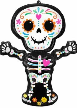Funny Balloons Usa Foil Balloons Day Of The Dead Standing Skelethon 4316501