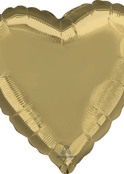 Funny Balloons Usa White Gold Heart 4319901 Foil Balloons