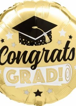 Funny Balloons Usa Congrats Grad Shiny Gold 4421001 Foil Balloons
