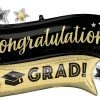 Funny Balloonsusa Congratulations Grad Gold & Black 4421601