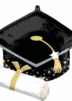Funny Balloons Usa Foil Balloons Black Grad Cap And White Diploma 4421701