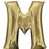 Funny Balloons Usa White Gold M Giant Letter 4459501 - 34 In Foil Balloons