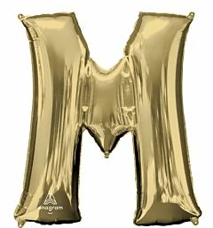 Funny Balloons Usa White Gold M Giant Letter 4459501 - 34 In Foil Balloons