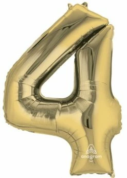 Funny Balloons Usa 4 White Gold 4460501 - 34 In Foil Balloons