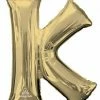 Funny Balloons Usa White Gold K Giant Letter 4461401 - 34 In Foil Balloons