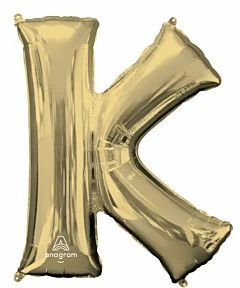 Funny Balloons Usa White Gold K Giant Letter 4461401 - 34 In Foil Balloons