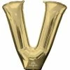 Funny Balloons Usa White Gold V Giant Letter 4462801 - 34 In Foil Balloons