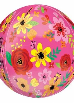 Funny Balloons Usa Happy Birthday Floral Pink Orbz 3556601 Foil Balloons