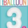 Funny Balloons Usa Foil Balloons 3 White Number 13963 - 34 In