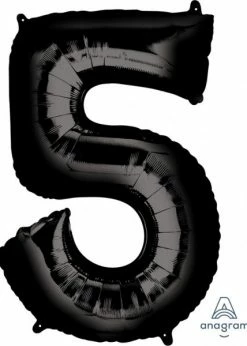 Funny Balloons Usa 5 Black 3014401 - 34 In Foil Balloons