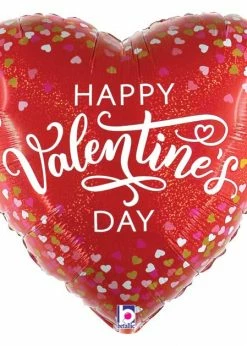 Funny Balloons Usa Happy Valentine's Confetti Hearts 26152 Foil Balloons