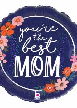 Funny Balloonsusa You're The Best Mom Floral 26171 Foil Balloons
