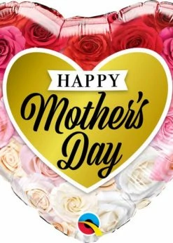 Funny Balloons Usa Mother's Day Roses Gold Heart 82210 - 18 In