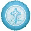 Funny Balloons Usa Baptism Cross Blue 17693 - 18 In Foil Balloons