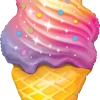Funny Balloonsusa Foil Balloons Rainbow Swirl Ice Cream 87951