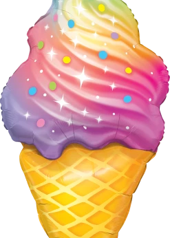 Funny Balloonsusa Foil Balloons Rainbow Swirl Ice Cream 87951