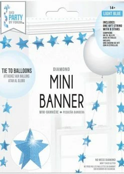 Funny Balloons Usa 3D Mini Banner Diamond Light Blue Star 97037 Accessories